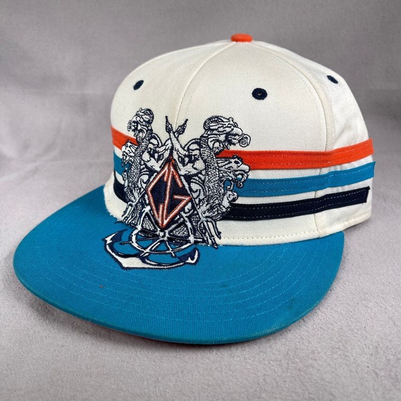 COOGI Hat Mens 7 5/8 Fitted White Baseball Cap 3 Stripes Embroidered Flat Bill - Picture 10 of 10